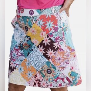 RipSkirt Hawaii Adjustable Wrap Skirt Patchwork Pockets Stretch Women’s XXL
